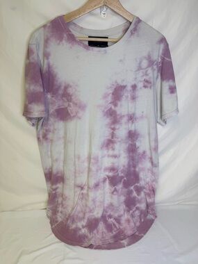 PacSun Lavender and White Tie-Dye Short Sleeve Tee